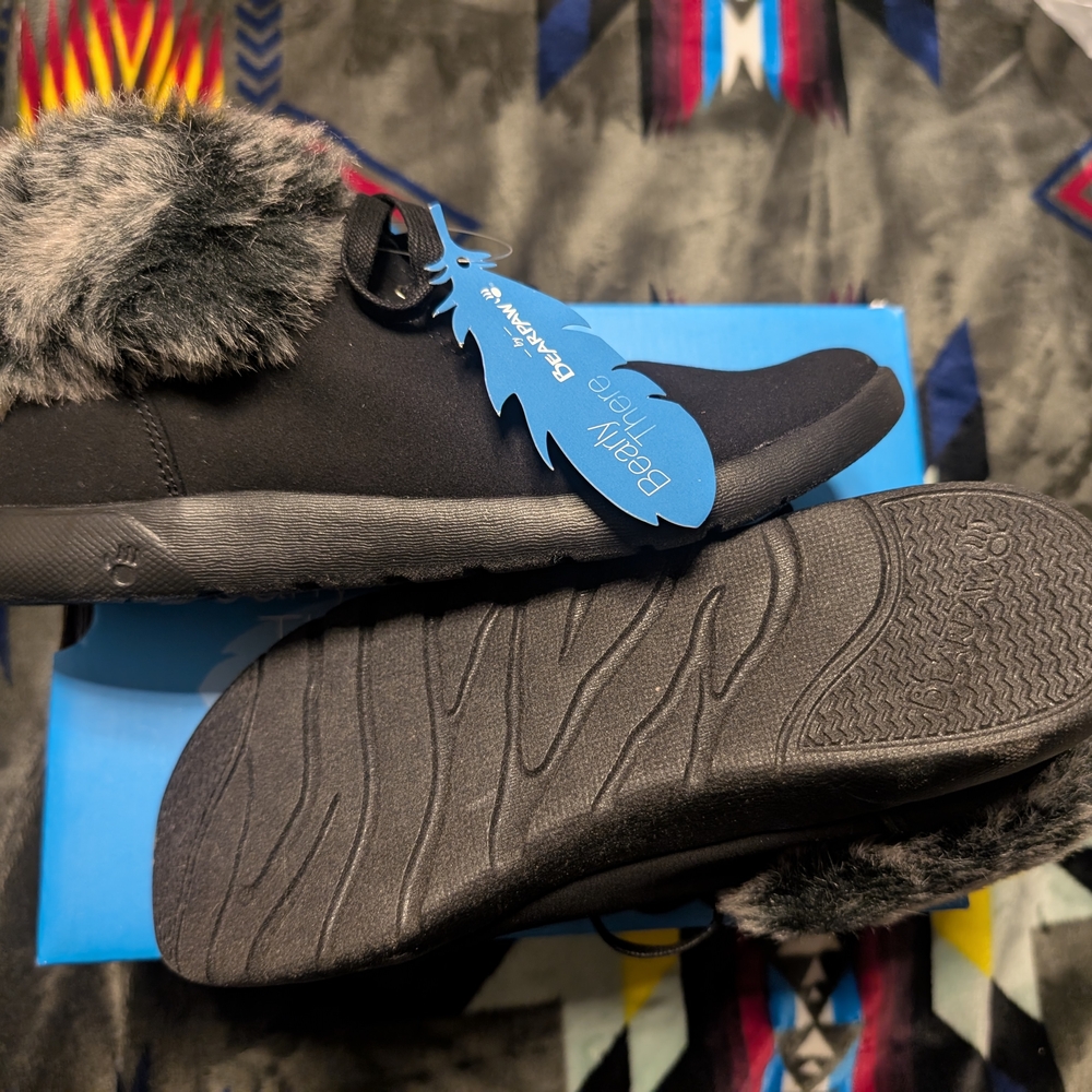 Cozy Black Fur-Lined Women's Shoes - Picture 3 of 6